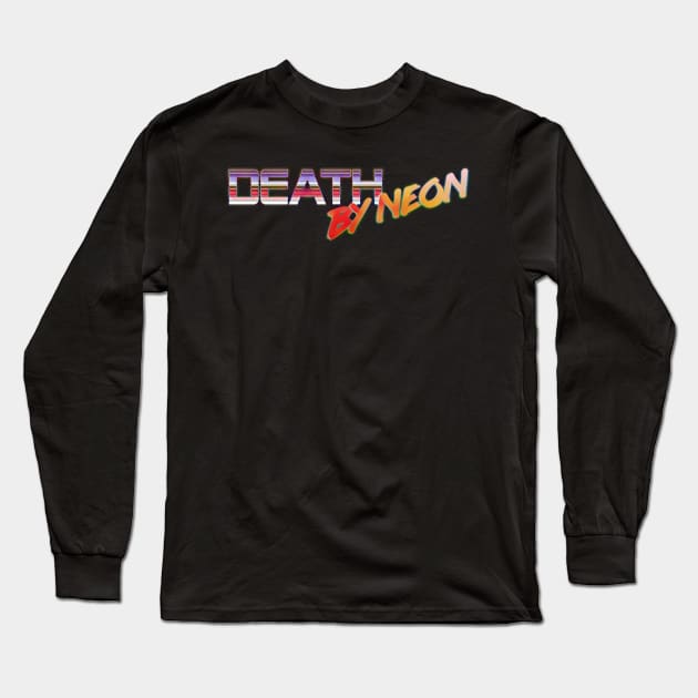 Death By Neon Logo Design - Official Product Color 8 - cinematic synthwave / horror / berlin school / retrowave / dreamwave t-shirt Long Sleeve T-Shirt by DeathByNeonOfficial